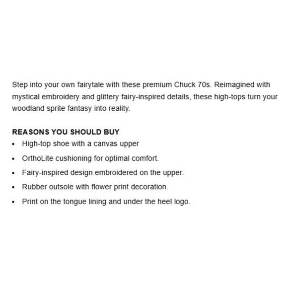 Converse Chuck 70 Believe In Magic Enchanted Garden High Top Sneakers W10 NIB - Picture 14 of 14